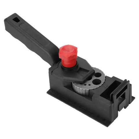 Pro Grade Dowel Jig Kit And Woodworking Drill Set 38 Piece Straight Hole Positioner for precise drilling, durable plastic and metal build.
