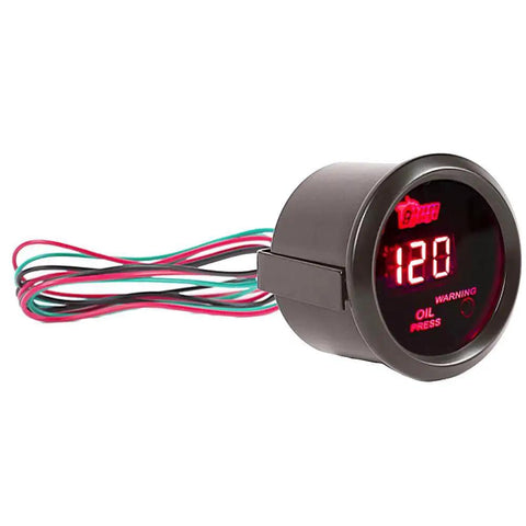 Digital Oil Pressure Gauge For Cars 2 Inch 52mm 0-120 PSI Red LED Display With NPT 1 Eighth Inch Sensor Thread And 12V DC Power Professional Grade
