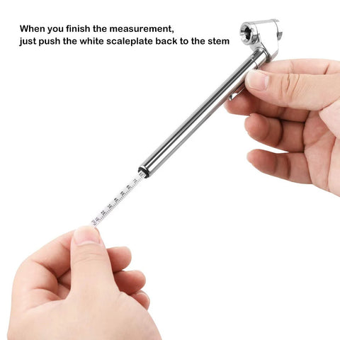 CZC AUTO pencil tire pressure gauge with dual-head chuck, stainless steel stem, measures 10–120 PSI