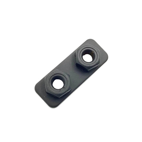 Ranger Hinge Plate OEM Part 5256140-458 for UTV models, close-up of black metal hinge component with two bolt holes