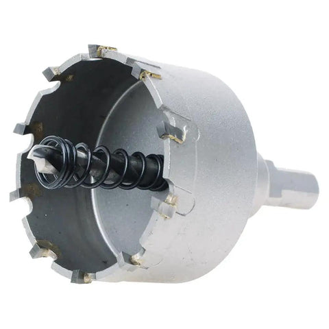 2-Inch Hole Saw Kit With Carbide Tip TCT For Thick Metal and Wood, universal arbor, heavy-duty steel, side view