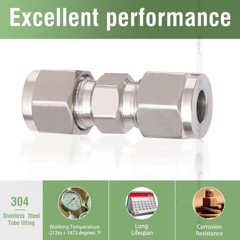 Stainless Steel 304 Compression Fitting From Horiznext For One Quarter Inch Outer Diameter Tubing Connecting Stainless Steel Copper