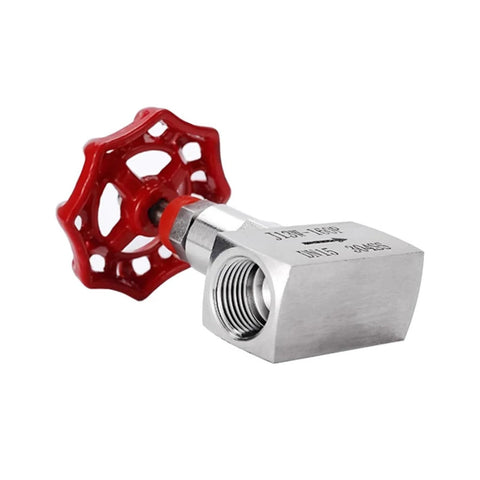 Heavy Duty 304 Stainless Steel High Pressure Needle Valve With Female Thread Globe Valve For Industrial Use, red handle