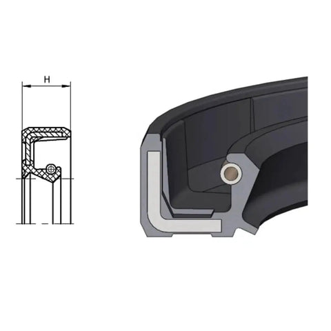 Illustration of Two Pack Oil Seal For Rotary Shafts Double Lip TC Style with measurements and cross-sectional view.