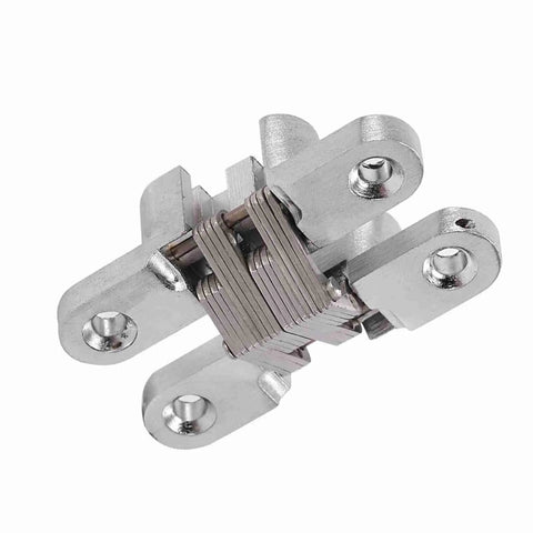 180 Degree Zinc Alloy Hidden Folding Door Cross Hinges For Cabinets And Sliding Doors, 60.4mm, 43.7mm, And 94mm, Rustproof Heavy Duty