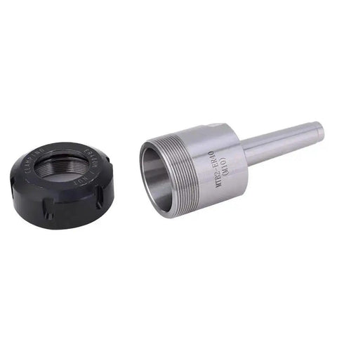 Heavy Duty ER40 Collet Chuck Holder With MT2 Morse Taper Shank For CNC Lathe M10 Clamp, carbon steel, side view