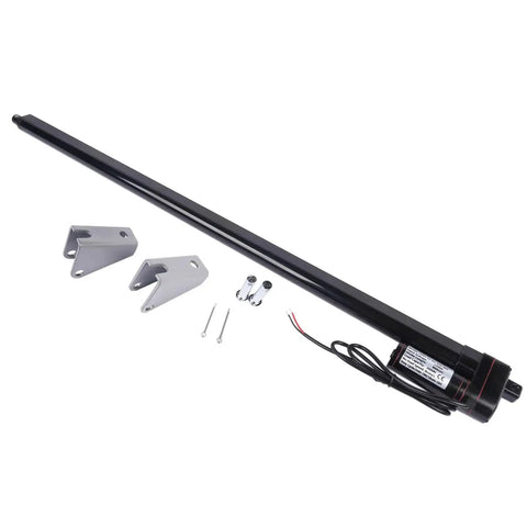 32 Inch 12V Linear Actuator with Beefy 440 Pound Load Capacity, 2000N, IP65 Waterproof, 0.31 Inch Per Second Travel, Electric Mounting Brackets