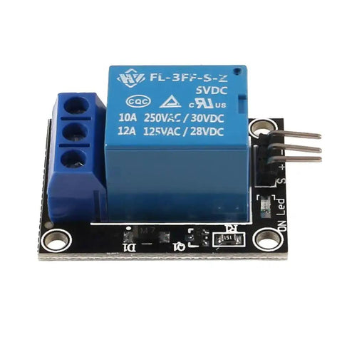 One Channel Relay Shield Module For Microcontrollers 5V 3Pc Pack With LED Indicator Light DIY Friendly, showing blue relay unit