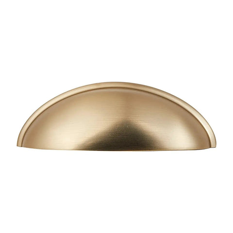 Cup Drawer Pulls 3 Inch 76mm Champagne Gold 10 Pack Cabinet Hardware Cup Handles With Adjustable Mounting Screws front view