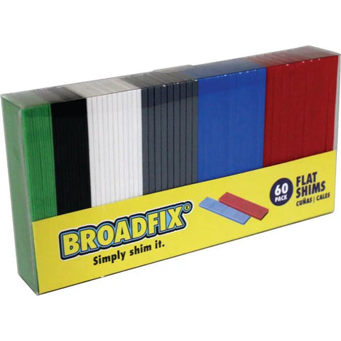 Heavy Duty Plastic Shim Set for Glazing and Wall Coverings, 1.13 In W x 4 In L, 60 Pack, Indoor Outdoor, No Warping, Easy Stack.