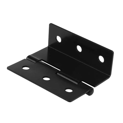 Six Pack GBGS Half Surface Chest Hinges In Black For 1 Inch Thick Doors, 3 Inch High Offset Hinges, Semi Hidden Shutter Style