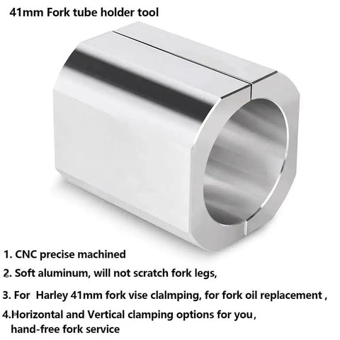 41mm Fork Tube Holder Tool Vise Clamp, CNC Machined Aluminum, for Securing Front Fork Tubes in Vise Without Crushing