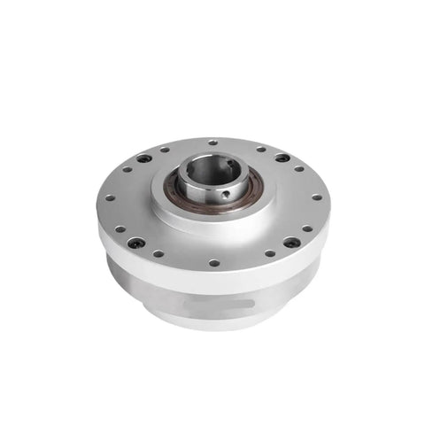 Front view of Beefy High Torque Strain Wave Gearbox SHF-17-II for Servomotors in Automated Robotic Arms 100 to 1 Speed Ratio.