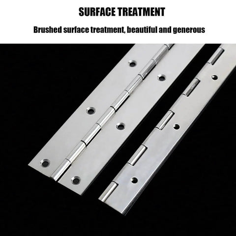 20 Inch Stainless Steel Piano Hinges Two Pack Continuous Heavy Duty Hinges With 0.04 Inch Leaf Thickness Polished Surface Treatment