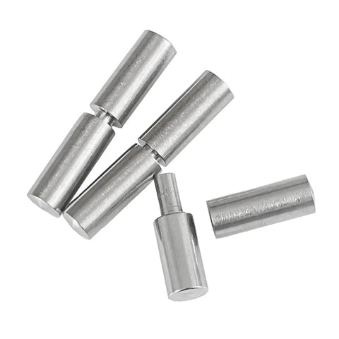 Four Piece 14x50mm Stainless Steel Cylindrical Pivot Welded Drum Hinges 360 Degree Rotating Beefed Up Heavy Duty Hinges For Swing Doors And Trailer Ramp Doors Durable Build