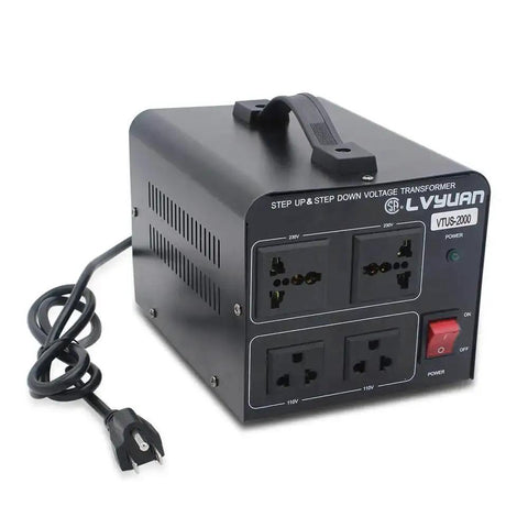 Voltage Transformer Converter 2000 Watt Step Up And Step Down Power Adapter From 110 To 120V To 220 To 240V And Back With 2 US Outlets And 2 Universal