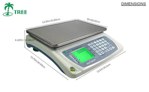 LCTx 3 Precision Counting Scale With 3 Lb Capacity And 0.00005 Lb Readout High Accuracy Digital Weighing Instrument shown with dimensions