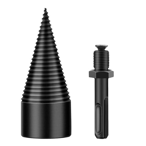 Heavy Duty Firewood Drill Bit For Tapered Hole Driving Steps Bore 38 Mm Round Handle Iron Construction Durable Woodworking Tool With Stable Sliding Groove Design