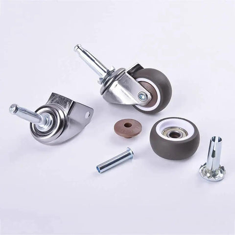 2 Inch Rubber Caster Wheel Set Of 4 With Five Sixteenth Inch By One And A Half Inch Stem And 20mm Socket Inserts For Furniture