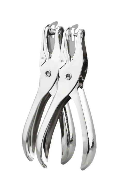 2 Pack Mini Hole Punches 1 Eighth Inch And 1 Quarter Inch Handheld Circular Paper Punch metal design front view