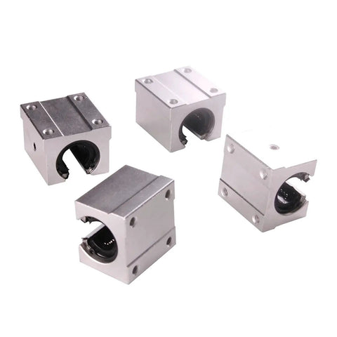 4 Pack SBR10UU Linear Ball Bearing Blocks Open Type Slider for SBR10 Linear Guide Rail CNC Parts with Open Design and Aluminum Carriers