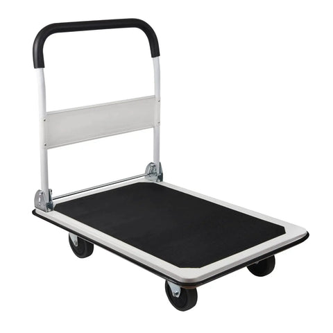 Heavy Duty Foldable Platform Truck With 880 Lb Capacity, utility cart with handle, black platform, for industrial and home use