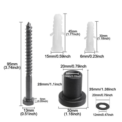 Spacer Replacement Barn Door Hardware Kit With 1-3/8 Inch Spacers And Screws And Lag Bolts For Flat Track Rolling Roller Assemblies