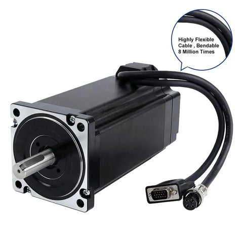 Beefy Closed Loop Stepper Motor CNC Kit For One Axis Projects with 12.0 Nm Torque Nema 34 Motor and cables, ideal for automation.
