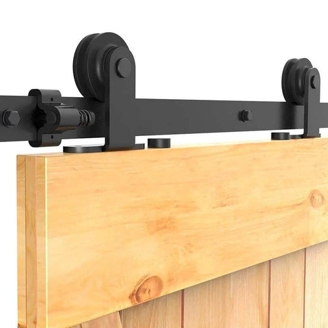 Close-up of Two Pack Sliding Barn Door Rollers Only No Track T Shape Hangers Ultra Quiet Steel Bearings With Gcr15 Premium Nylon Wheel