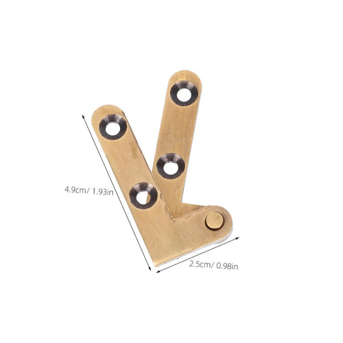 Hidden Brass Door Hinge 2 Pack For Secret Doors And Bookcases, Heavy Duty Concealed Pivot Hinge, Bronze Finish, dimensions shown