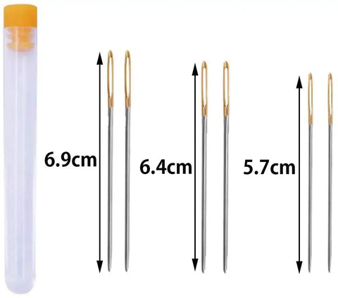 11 Piece Bookbinding Starter Kit For DIY Crafts With Large-Eye Needles, Needle Bottle, and Measurement Details