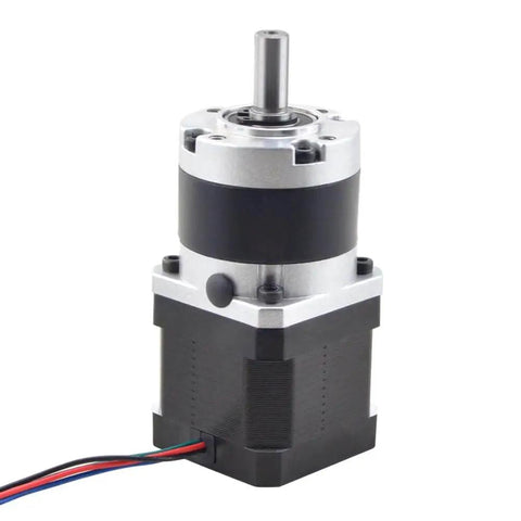 Nema 17 Stepper Motor With 39mm Length And 5 To 1 Planetary Gearbox, visible shaft coupling for precise budget motion control