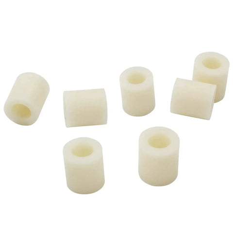 Pro Grade ABS Plastic Spacers 0.45 Inch OD 0.24 Inch ID 0.5 Inch Thick Unthreaded Standoff Bushings shown in white color.