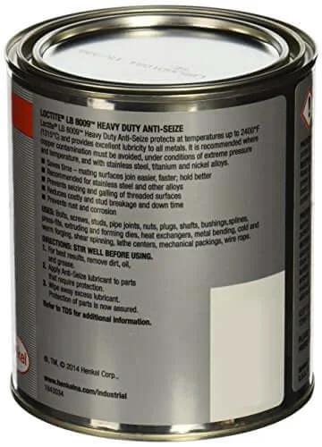 Go-To Heavy Duty Anti-Seize Lubricant Gray LB 8009 For Metal Threads And Fasteners, 35 Oz Can, back label view