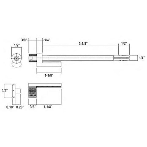 Diagram of Door Saver Hinge Pin Stop for Three Inch to Four and a Half Inch Residential Hinges Satin Nickel Finish by Nuk3y