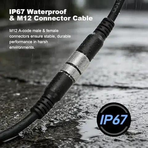 M12 5 Pin A Code Shielded Sensor Connector Cable Male To Female Aviation Connector Waterproof in wet conditions