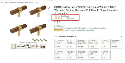 Two Hole 140mm Brass Walnut Drawer Pulls Set Of 4 With M4 Screws High Temperature Sealed Glaze Finish on product listing