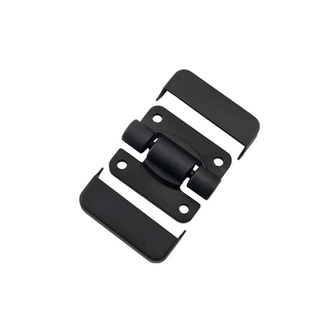 Black plastic torque hinge kit for cabinet doors; 4-piece mounting hardware set