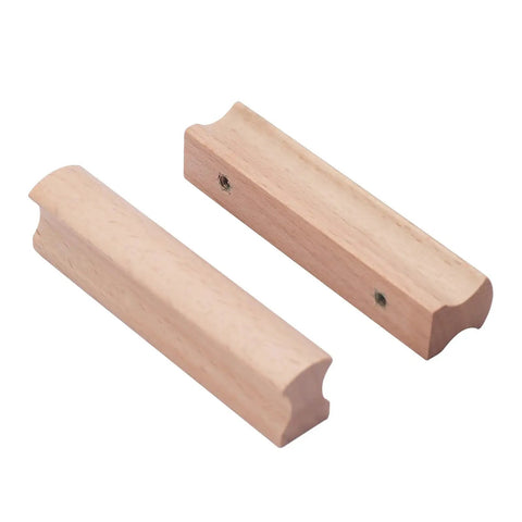 4 Pieces Wooden Drawer Handles And Cabinet Pulls In Beech Wood For Furniture Rectangle Beech Wood Hardware For Dresser And Wardrobe Cabinets 64mm Hole Spacing Easy Install Cupboard Pulls For Kitchen Bedroom Living Room