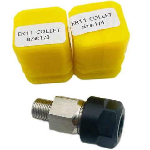 Collet Adapter For M12 Polisher Sander With ER11 Nut And One Eighth Inch And One Quarter Inch Collets M9x0.75 Threaded End For Quick Swaps