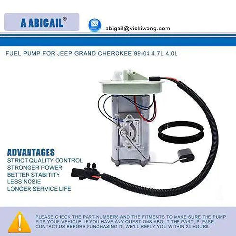 Replacement Fuel Pump Assembly For Jeep Grand Cherokee 1999 2000 2001 2002 2003 2004 4.0L 4.7L E7127MN Plug And Play Ready