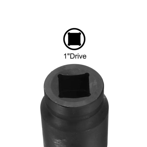 Top view of Beefy 41mm 12-Point Impact Socket With 1 Inch Drive, CR-MO Steel, 80mm Long, Radiused Corners, Black Phosphate Finish
