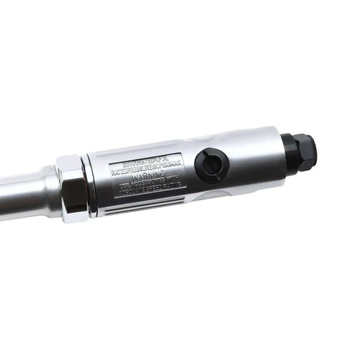Close-up of a chrome-plated aluminum construction 3 Inch Pneumatic Cut Off Tool for Metal Cutting and More Heavy Duty Air Cutter.