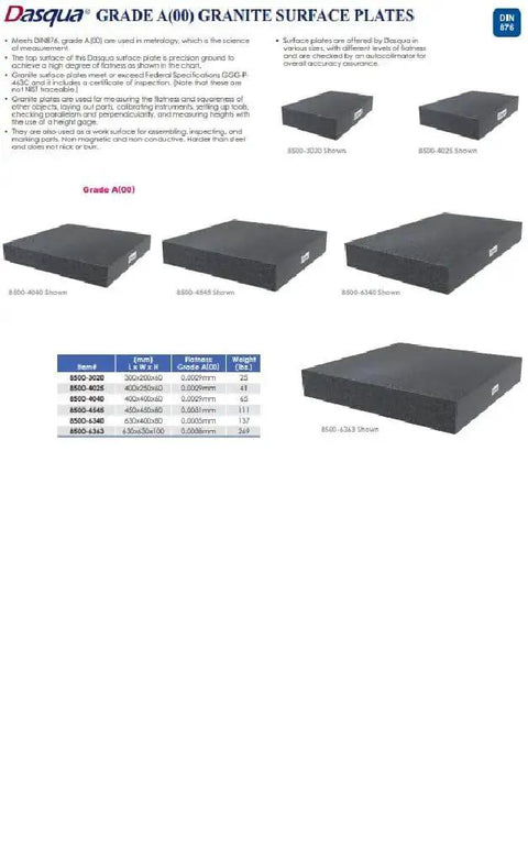 Grade A Granite Surface Plate 400 X 250 X 60 Mm For Precision Inspection And Layout, stable metrology tools on display.