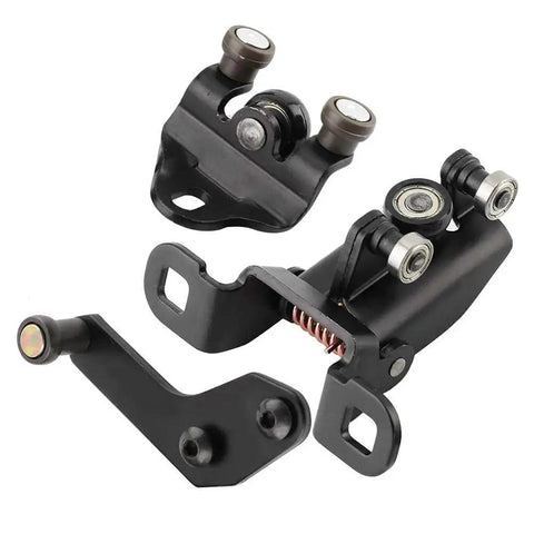 Door Roller Set, 3 Pcs, Compatible With Transit From 2000 To 2013, AC11 V268K35 Sliding Door Hardware shown in black metal