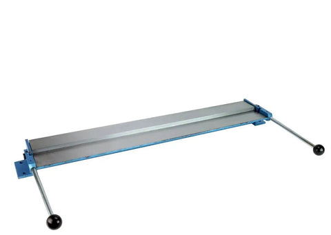 30 Inch Heavy Duty Sheet Metal Hand Brake Bender For Bench Top Bending 0 To 90 Degrees, shown in side view with handles