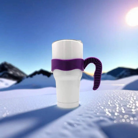 30 Oz Tumbler Handle With Anti Slip Grip For Vacuum Insulated Mugs, Comfortable Travel Cup Holder For Yeti Rambler, Purple