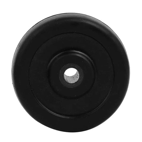 2 Inch Diameter Rubber Caster Wheels 50x25mm Bore 6.5mm Black 4 Pack For Trolleys And Carts Quiet Smooth Rolling Front View