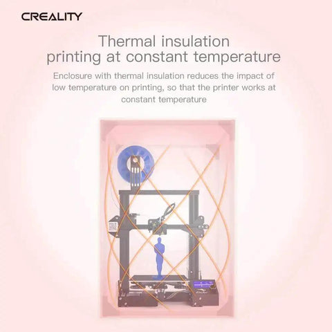 Fireproof And Dustproof 3D Printer Enclosure With Constant Temperature Control showing thermal insulation effect for Ender and CR printers