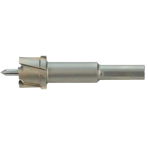 Side view of Eleven Sixteenth Inch One Piece Steel Hawg Cutter with Carbide Tipped Edges for Drill Presses, compatible with Milwaukee 49-57-8068.